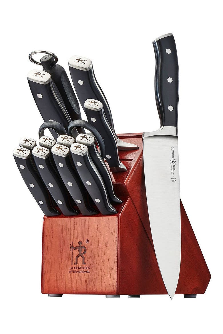 Forged Accent Knife Block 15-Piece Set, Main, color, BLACK