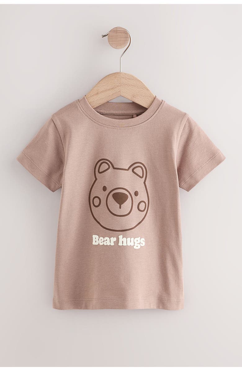 NEXT Kids' Graphic T-Shirt & Denim Hooded Jacket Set, Alternate, color, Neutral