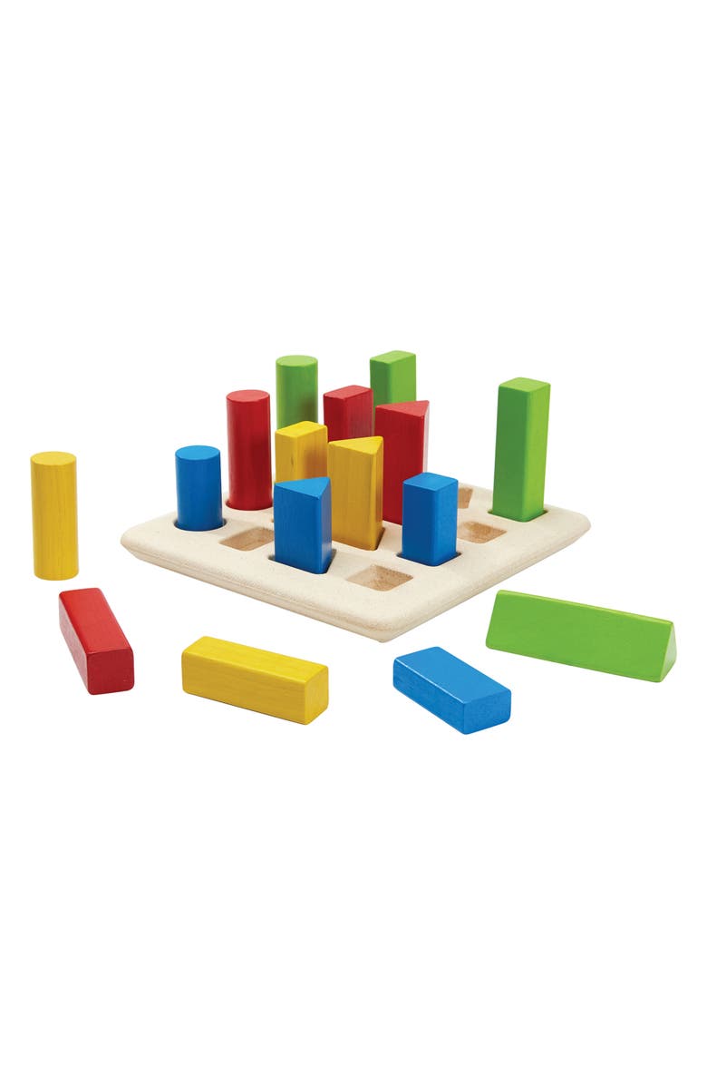 PlanToys<sup>®</sup> Geometric Peg Board, Alternate, color, Assorted