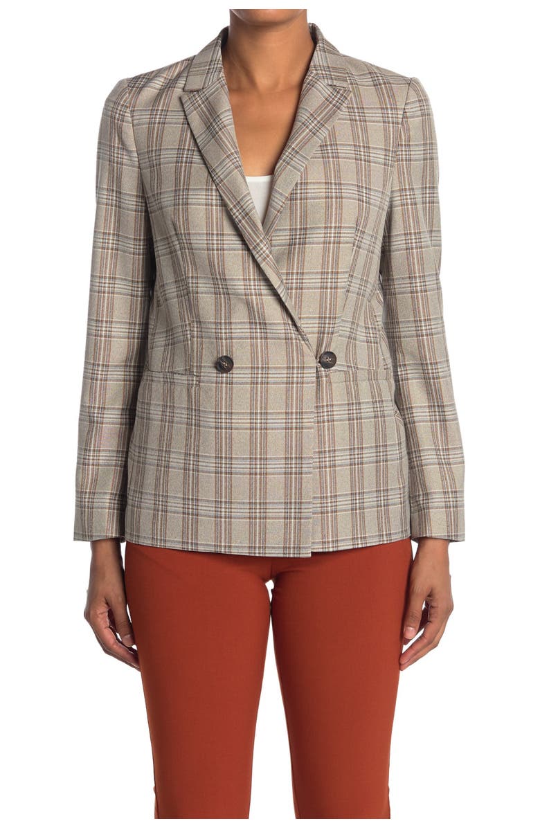 SEE U SOON Plaid Double Breasted Blazer, Alternate, color,