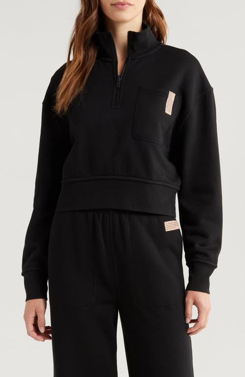 Shop Lunya Reversible Half Zip Sweatshirt In Immersed Black