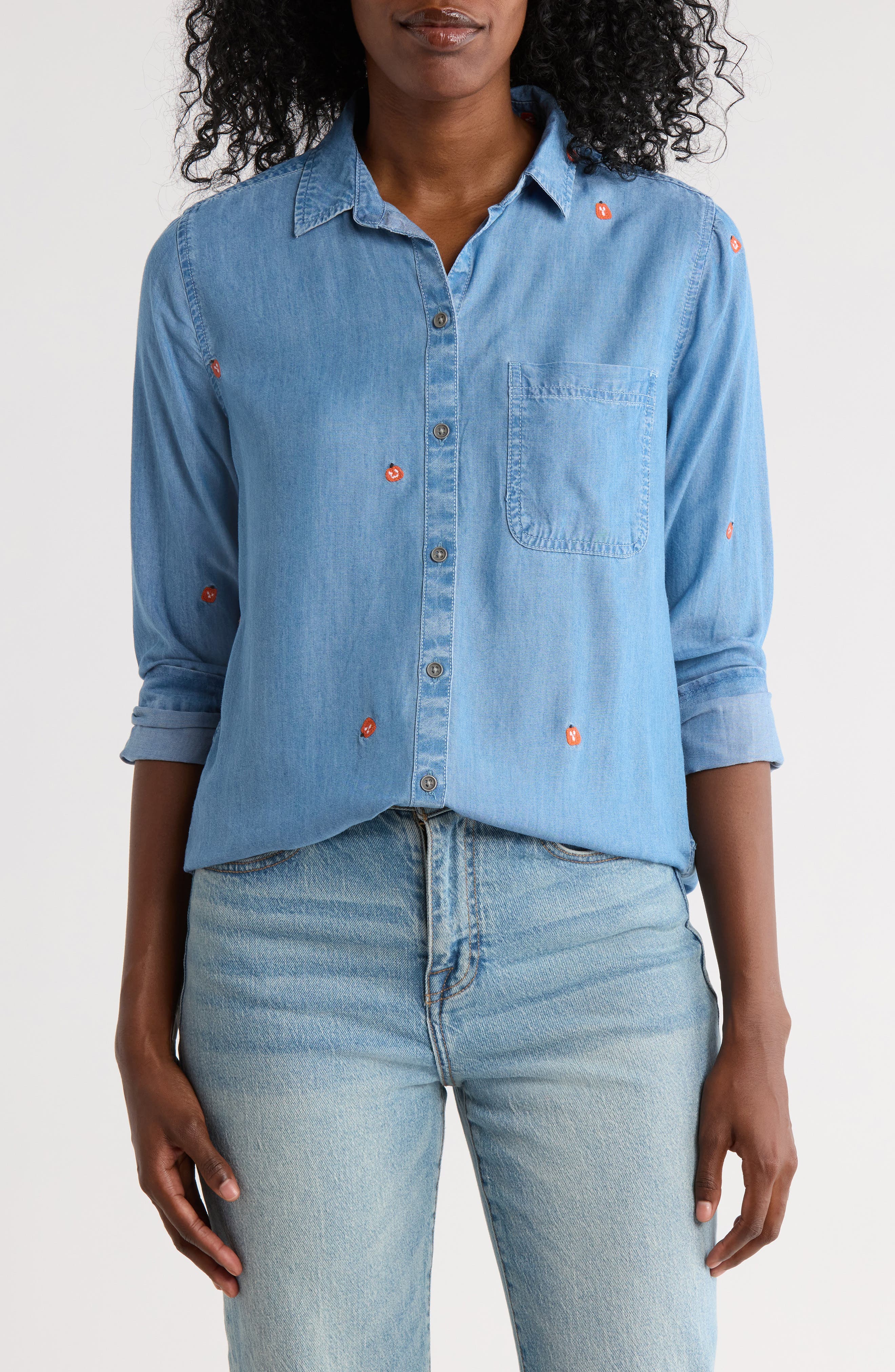 beachlunchlounge Kayden Embroidered Button-Up Shirt