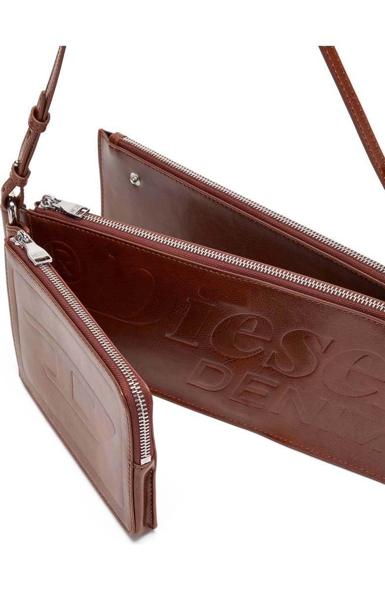 DIESEL<sup>®</sup> Flag-D-Modular Logo Embossed Shoulder Bag, Alternate, color, Chocolate
