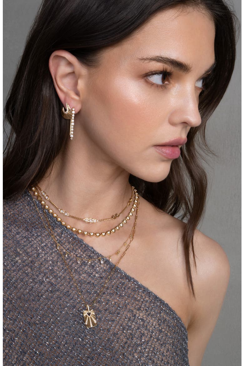 Kiera Large Curve Stud Earrings, Alternate, color, 18K YELLOW GOLD