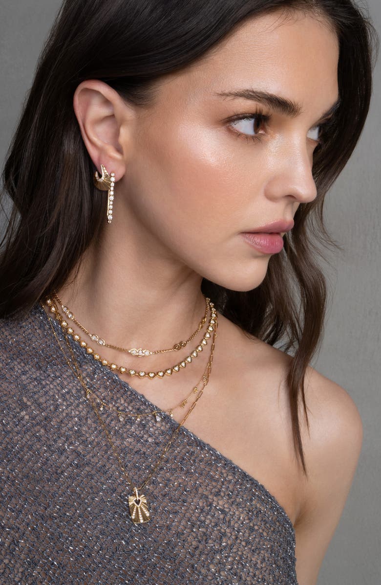 Bony Levy Kiera Large Curve Stud Earrings, Alternate, color, 18K Yellow Gold