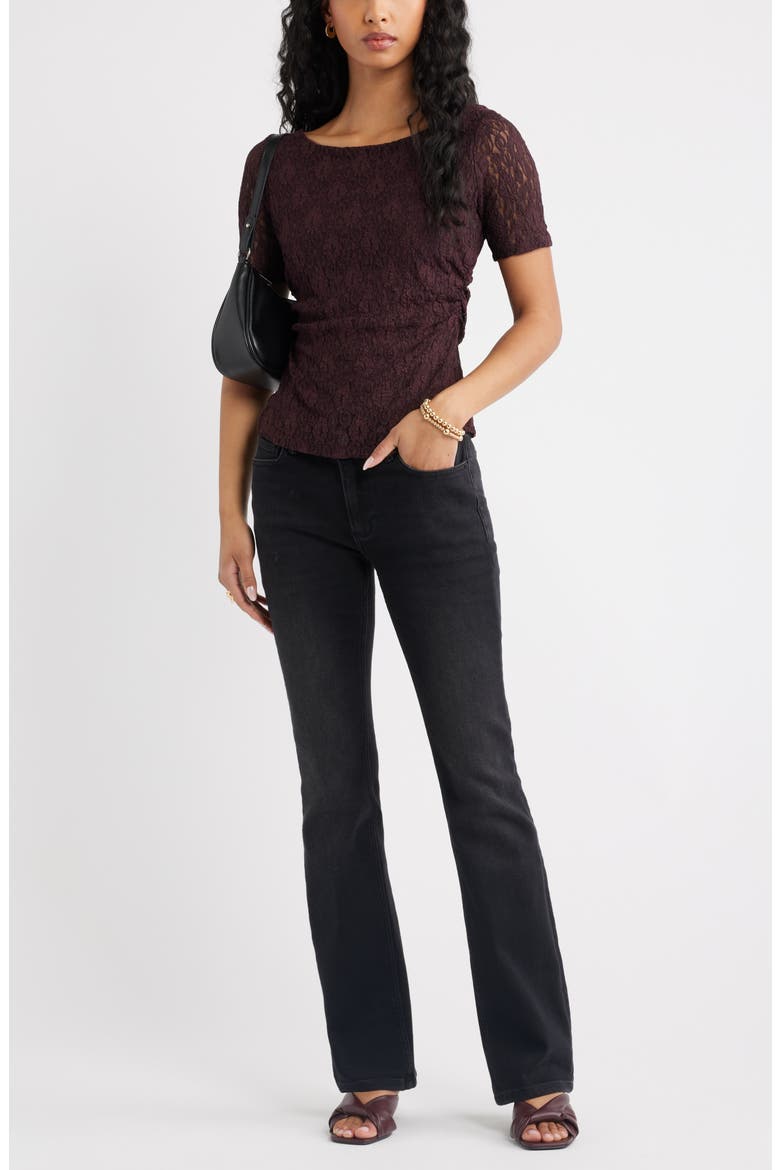 Short Sleeve Lace Top, Alternate, color, BURGUNDY FUDGE