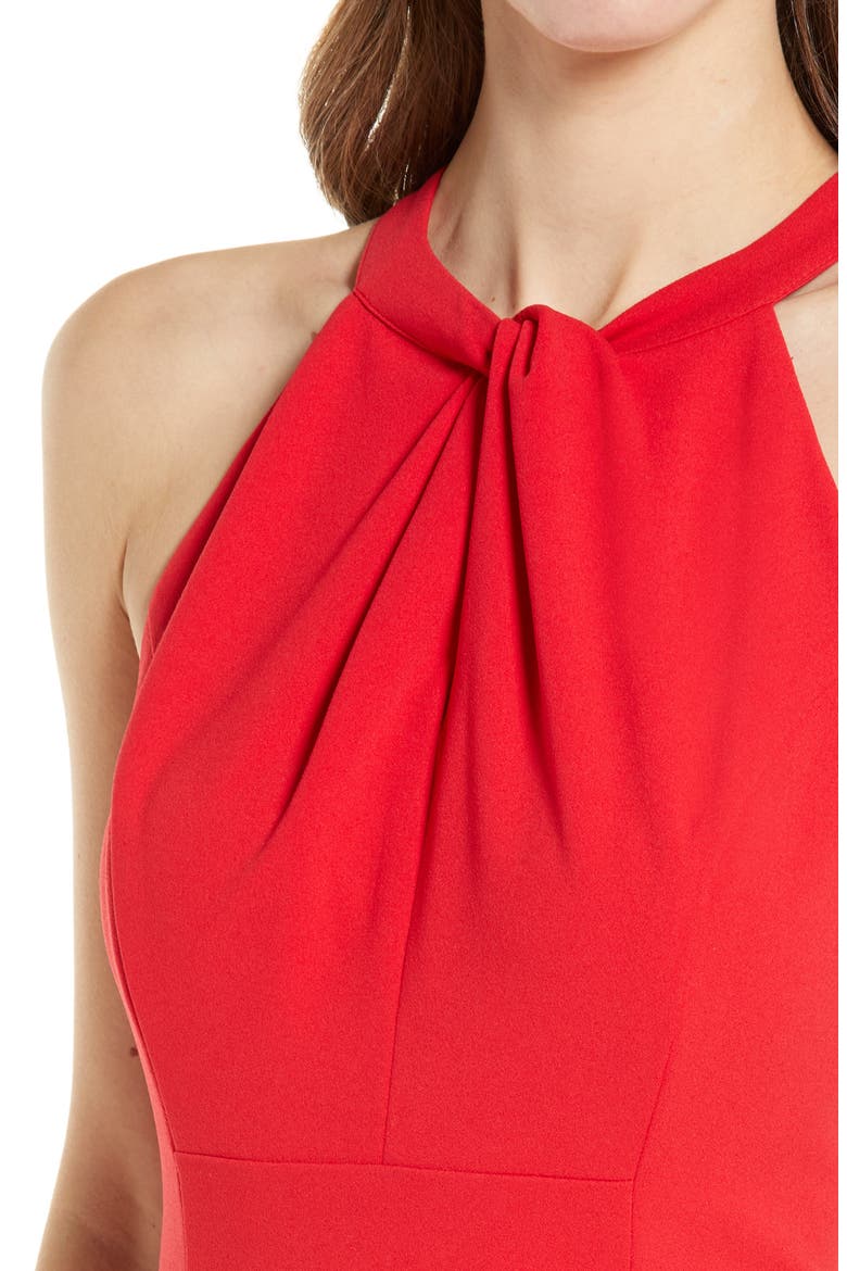 Twist Neck Sheath Dress, Alternate, color, RED