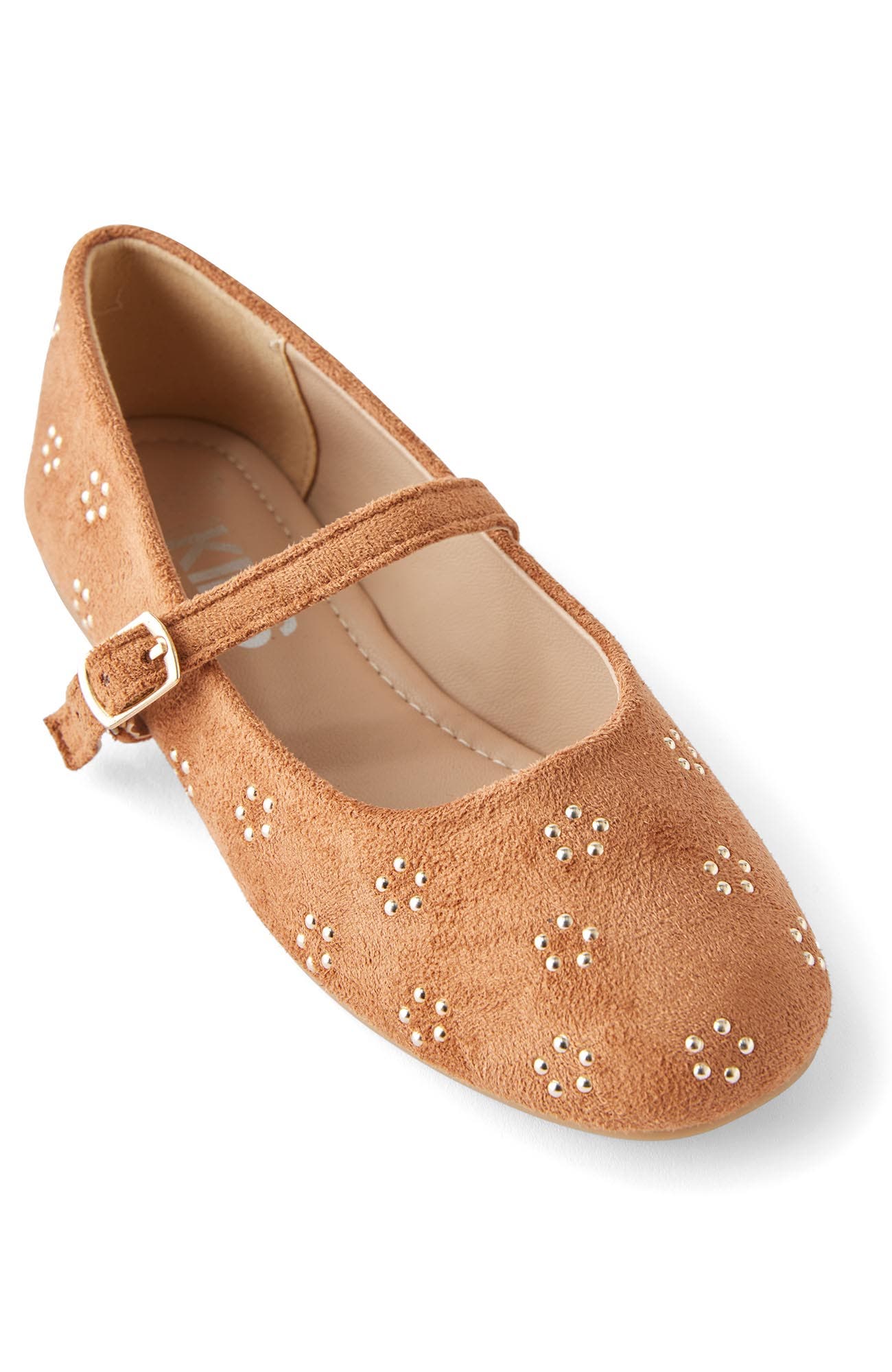 Cotton On Kids Kid's Olivia Ballet Flat, Alternate, color, Tan Studded