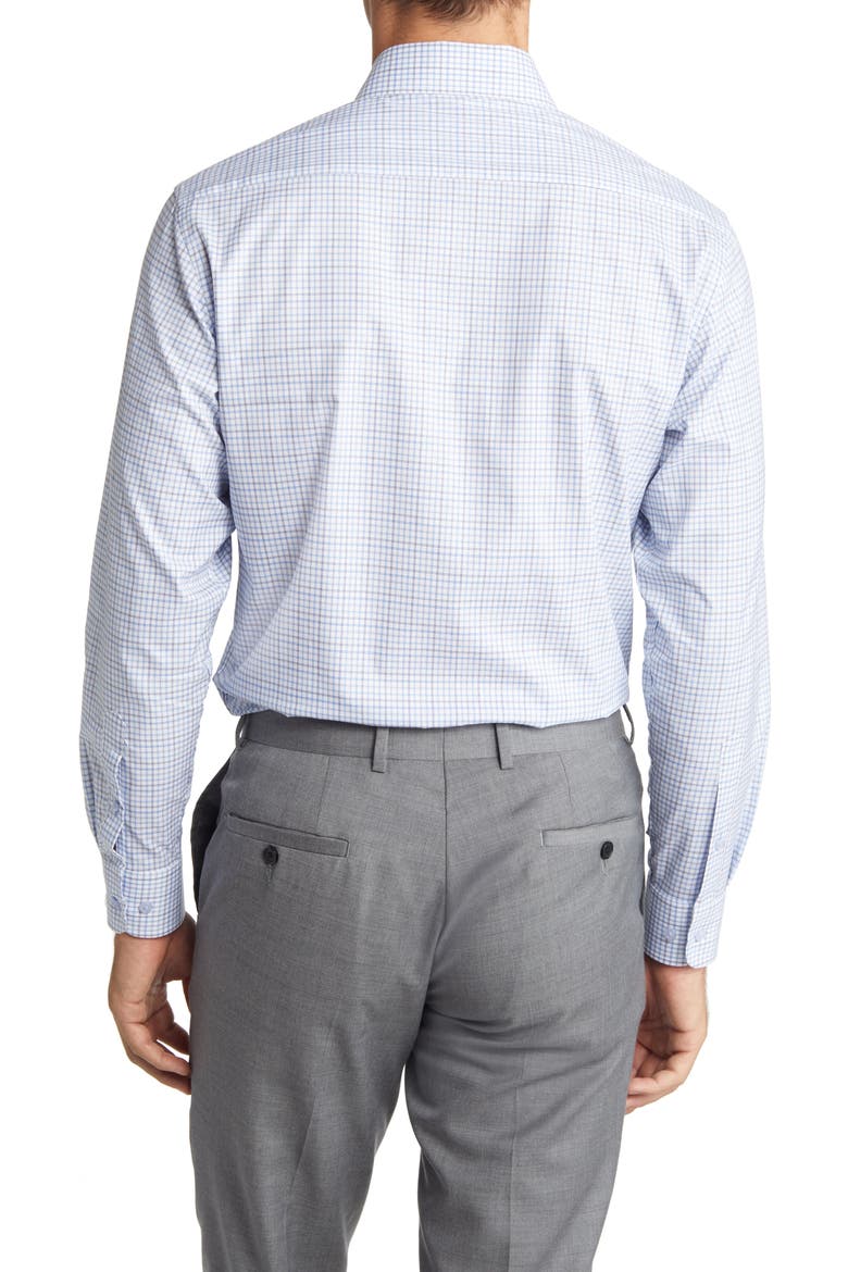 Trim Fit Plaid Dress Shirt, Alternate, color, BLUE