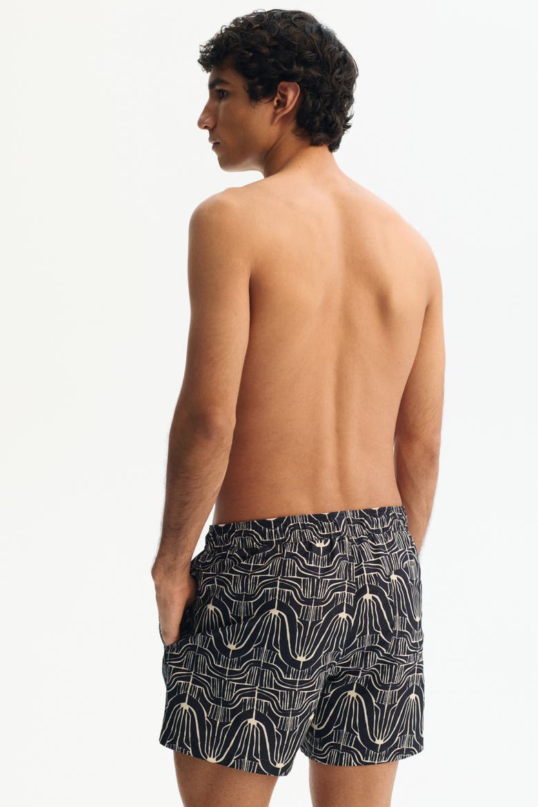 Swim Shorts, Alternate, color, Navy blue/patterned