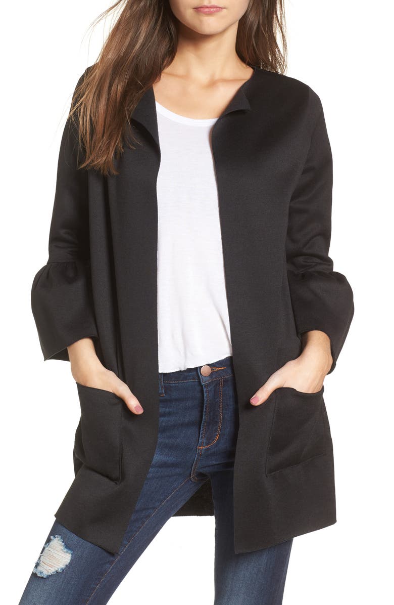 Cotton Emporium Ruffle Sleeve Cardigan, Main, color, 