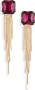Panacea Cushion-Cut Crystal Chain Drop Earrings
