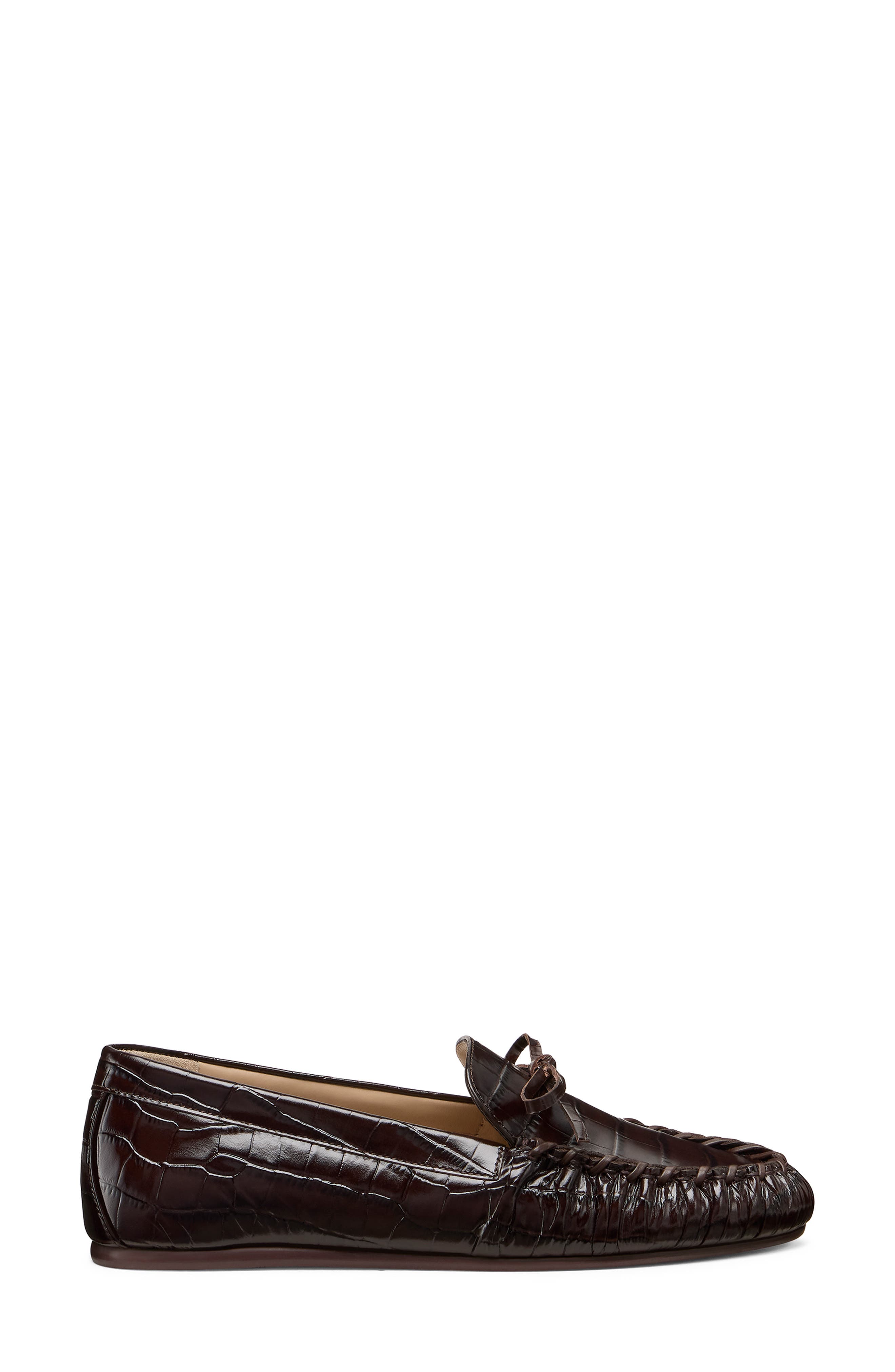 Stuart Weitzman Britt Bow Loafer, Alternate, color, Walnut