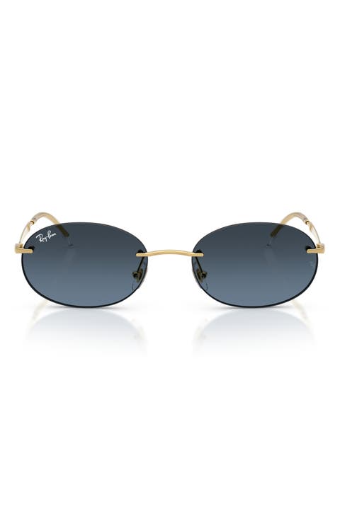 54mm Gradient Rimless Oval Sunglasses