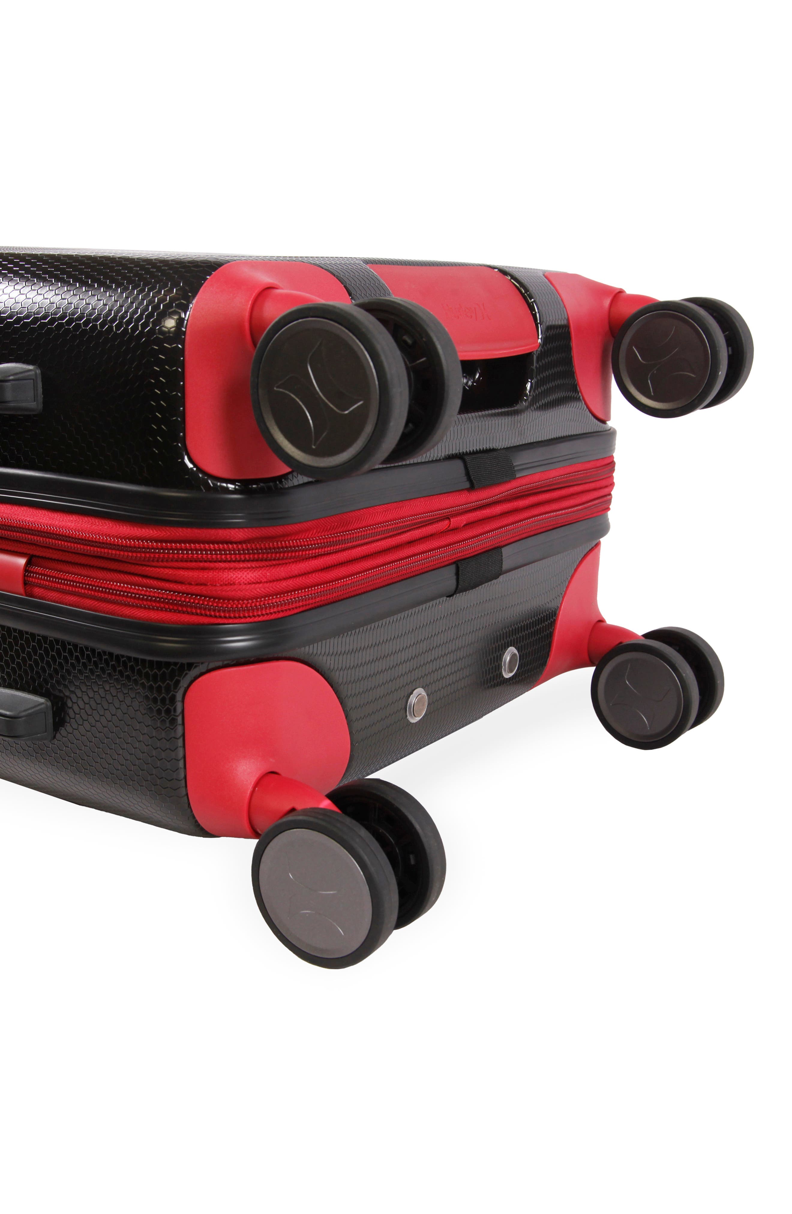 Hurley Looper 21" Hardshell Spinner Suitcase, Alternate, color, Black/ Red