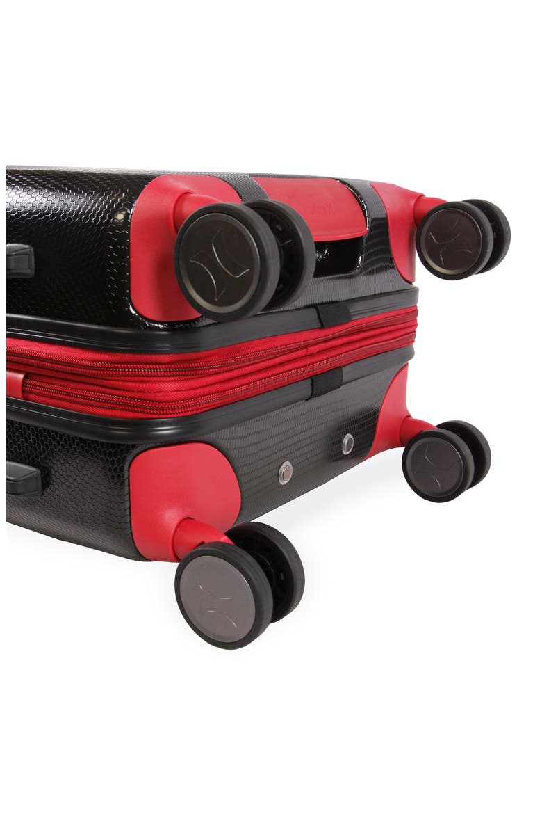 Looper 21" Hardshell Spinner Suitcase, Alternate, color, BLACK/ RED