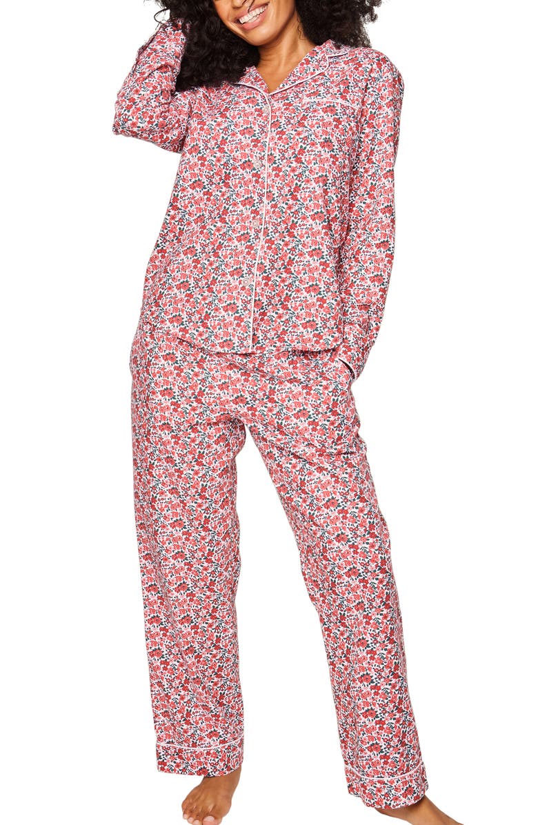 Petite Plume Fleurs des Bois Cotton Pajamas, Main, color, 