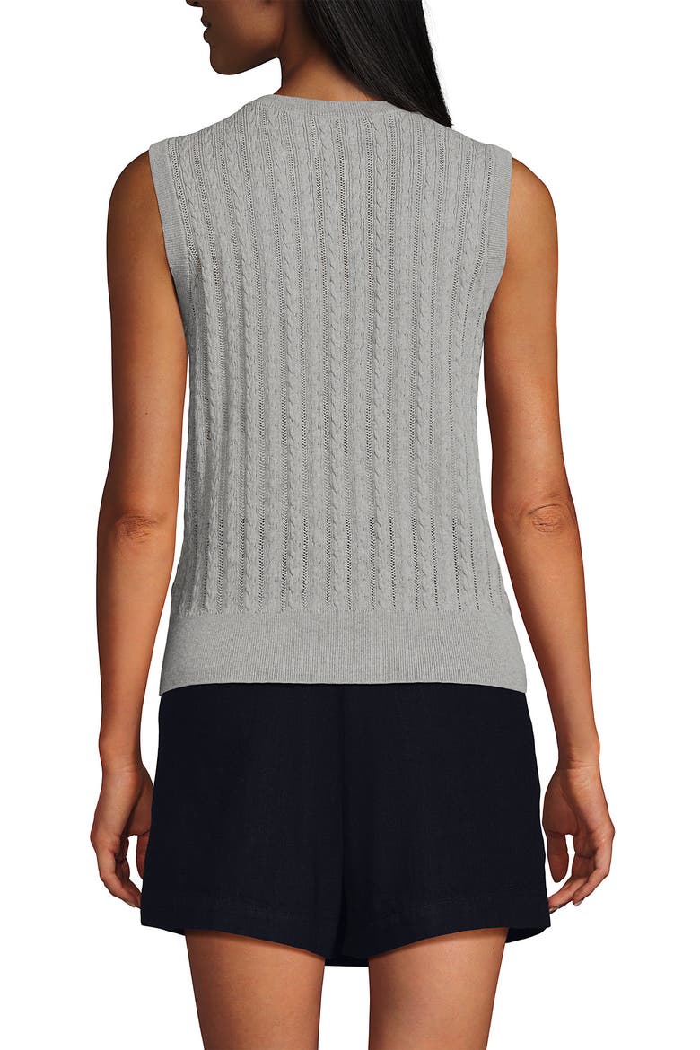 Cotton Pointelle Shell Sweater, Alternate, color, Gray Heather