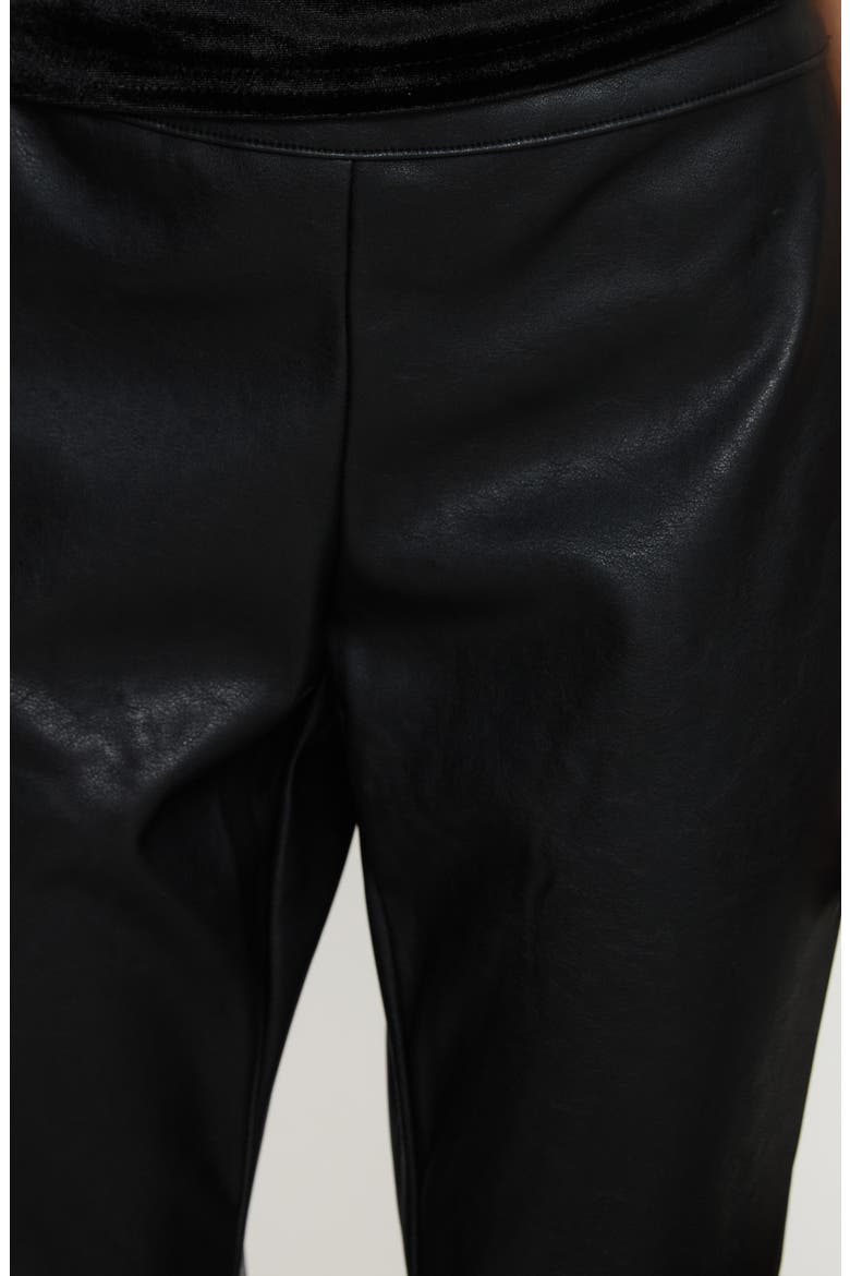 Cologne Faux Leather Bootleg Pants, Alternate, color, BLACK