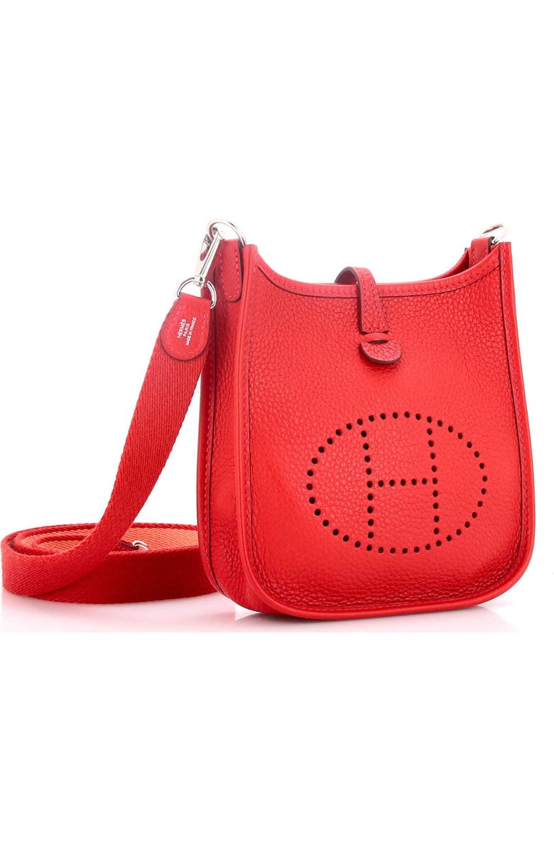 Pre-Owned Hermes Evelyne Bag Gen III Clemence TPM, Alternate, color, Rouge Casaque