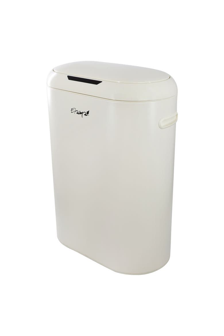 13 Gallon Automatic Hands Free Round Top Trash Can, Alternate, color, Off-White