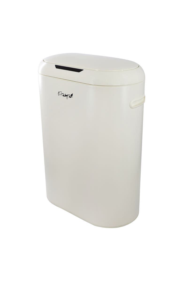 Elama 13 Gallon Automatic Sensor Hands Free Round Top Trash Can, Alternate, color, Off-White