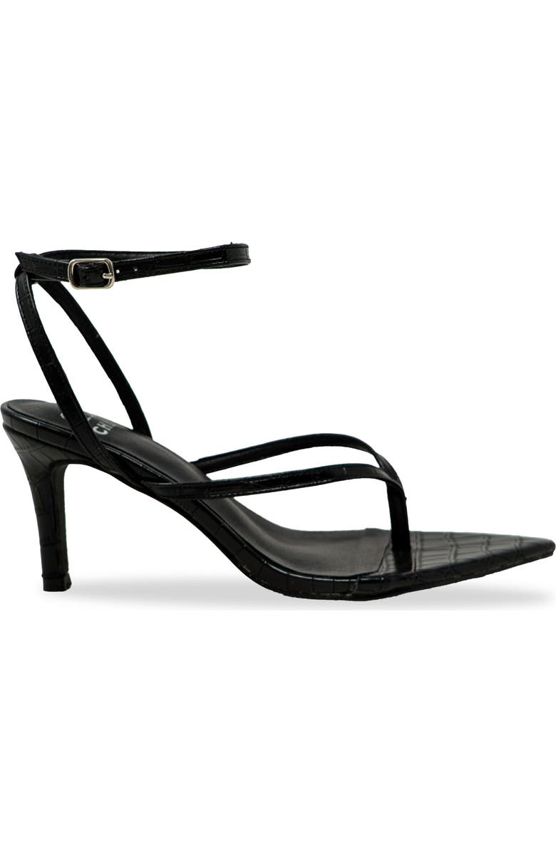 CHASE AND CHLOE Strappy Post Toe Sandal, Alternate, color, Black Croc