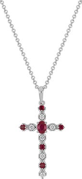 Bony Levy El Mar Diamond & Gemstone Cross Pendant Necklace