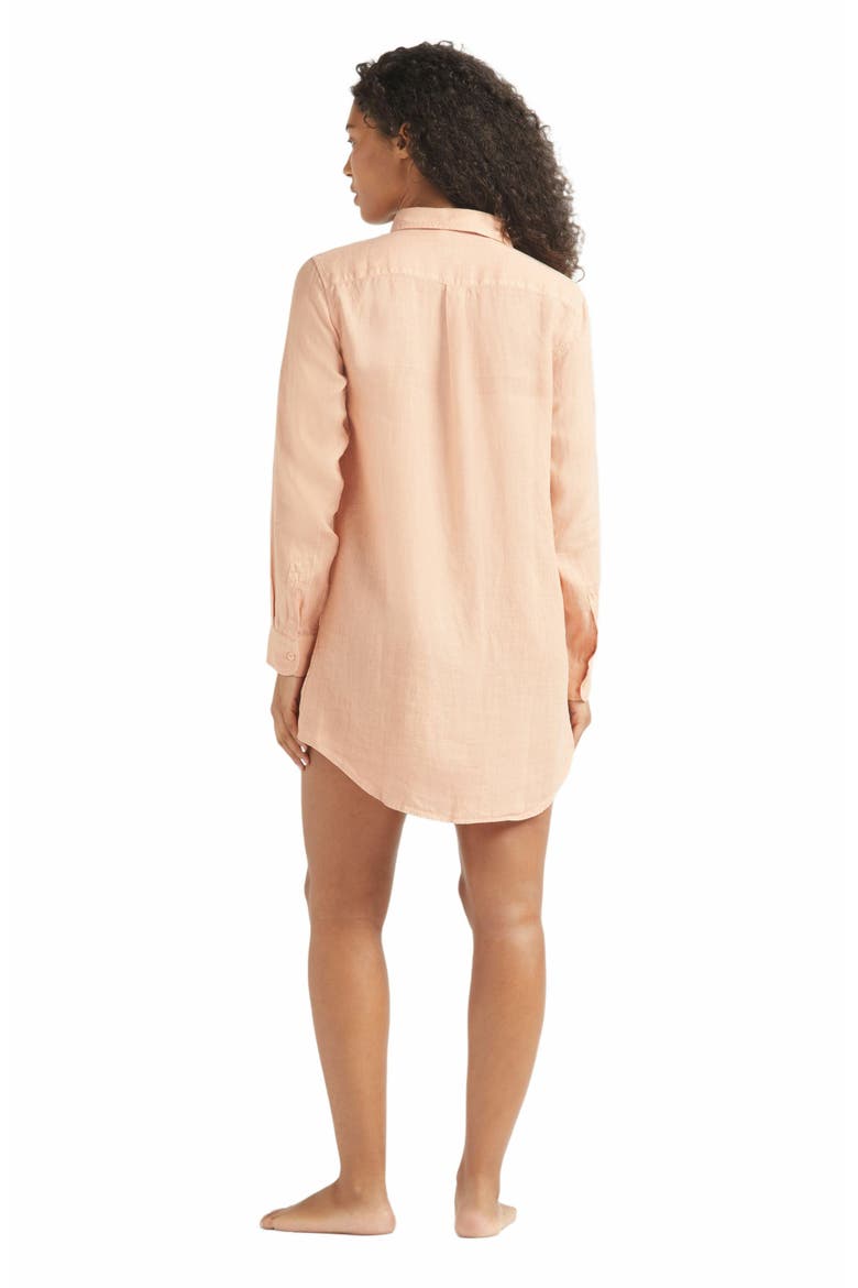 Women's Solid Linen Shirt Dress, Alternate, color, BLUSH