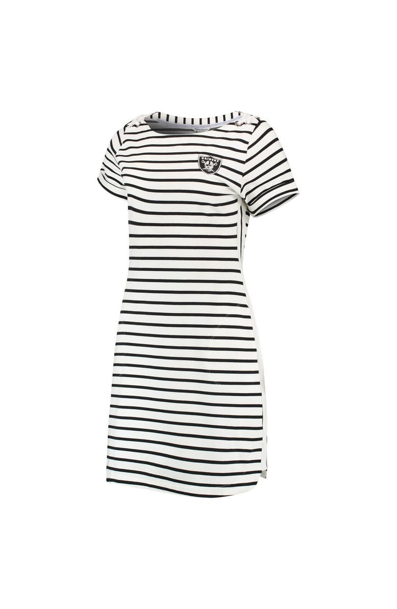 Tommy Bahama Women's Tommy Bahama White Las Vegas Raiders Tri-Blend Jovanna Striped Dress, Alternate, color, 