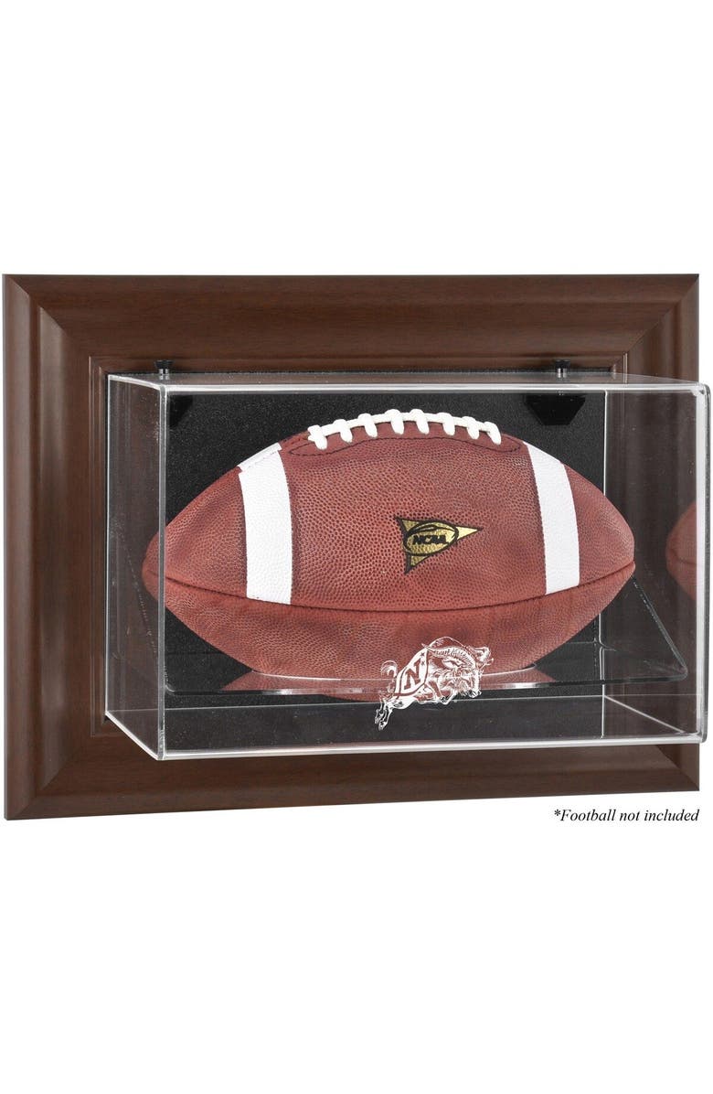 FANATICS AUTHENTIC Navy Midshipmen Brown Framed Wall-Mountable Football Display Case, Main, color, 