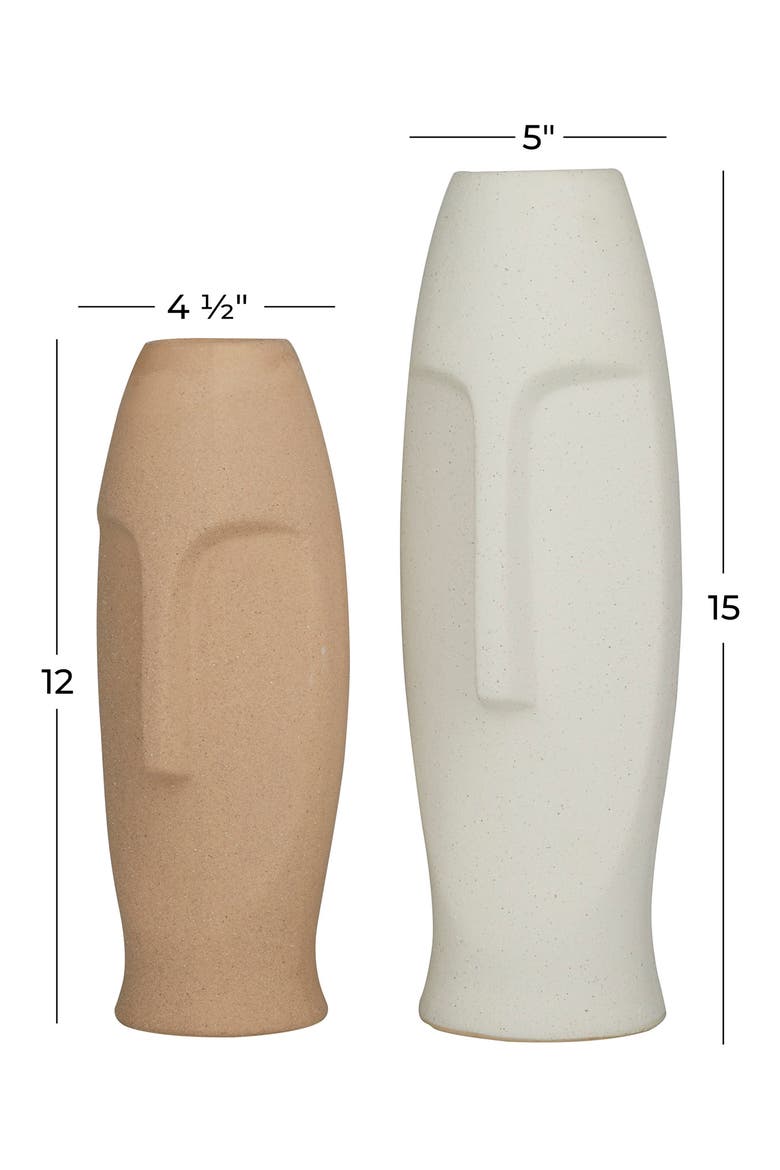Multi Colored Ceramic Easter Island Head Vase - Set of 2, Alternate, color, MULTI