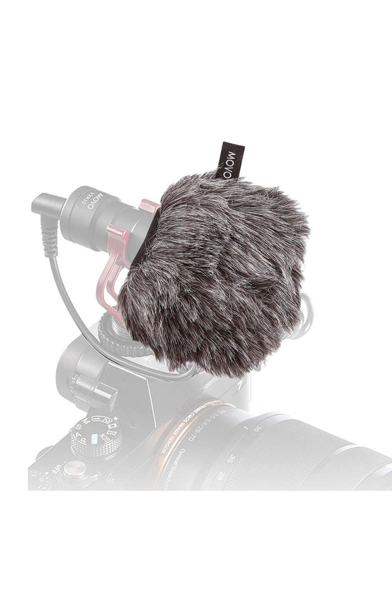 WS-G9 Furry Outdoor Microphone Windscreen Muff for Portable Digital Recorders up to 3 X 1.5", Alternate, color, Black