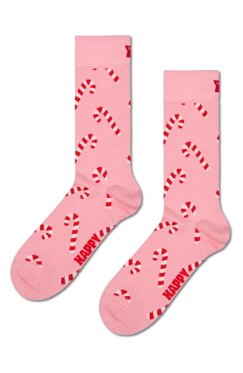 Happy Socks Candy Cane Socks, Alternate, color, Light Pink