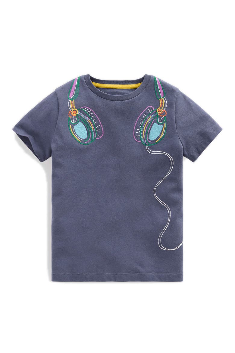 Kids' Linear Stitch T-Shirt, Main, color, ROBOT BLUE HEADPHONES