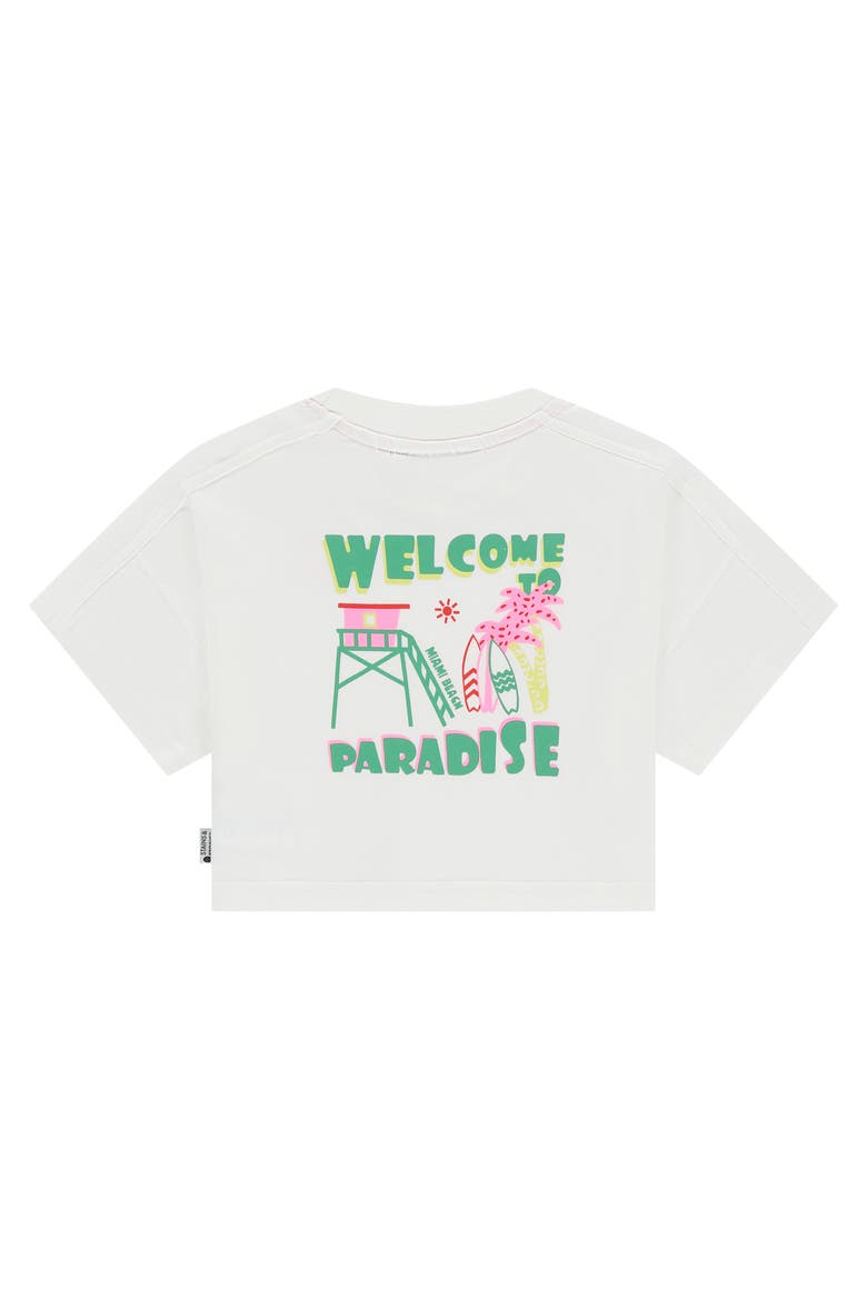 Beach Theme Graphic Crop Top, Alternate, color, White