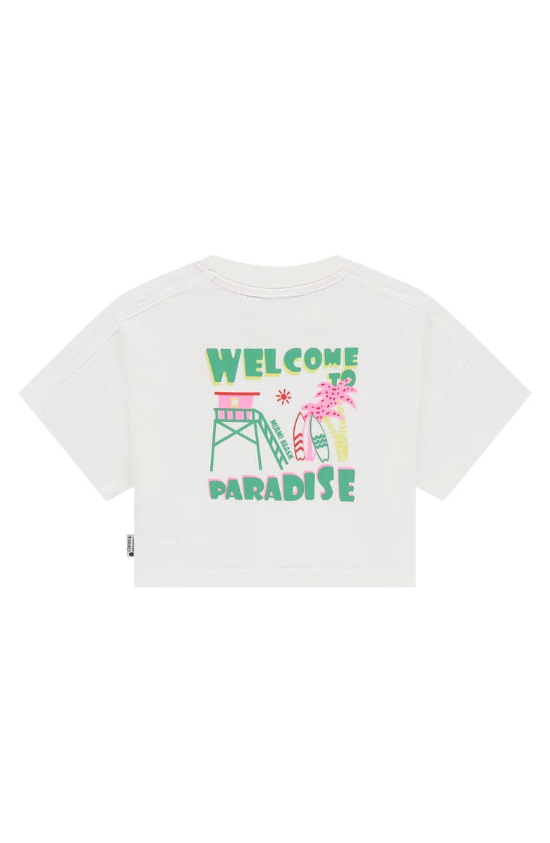 Stains and Stories by Babyface Beach Theme Graphic Crop Top, Alternate, color, White