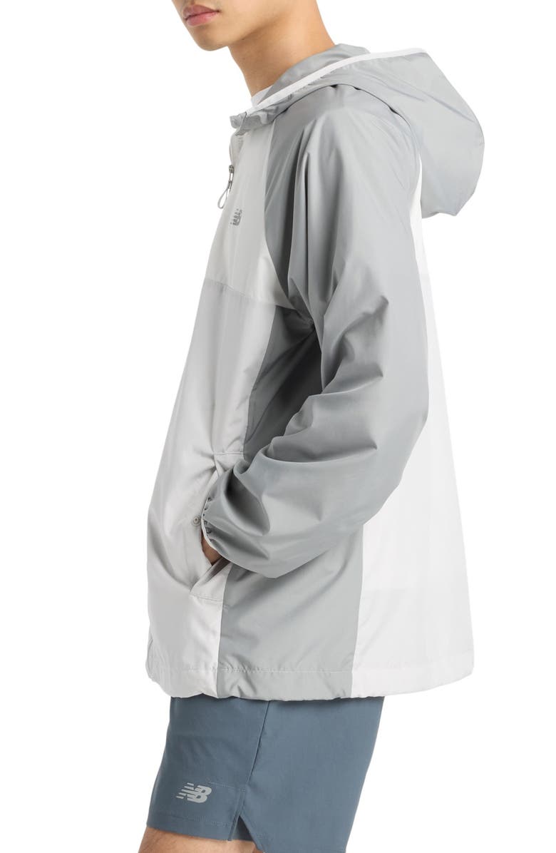 New Balance Athletics Packable Water Resistant Hooded Jacket, Alternate, color, Slate Grey