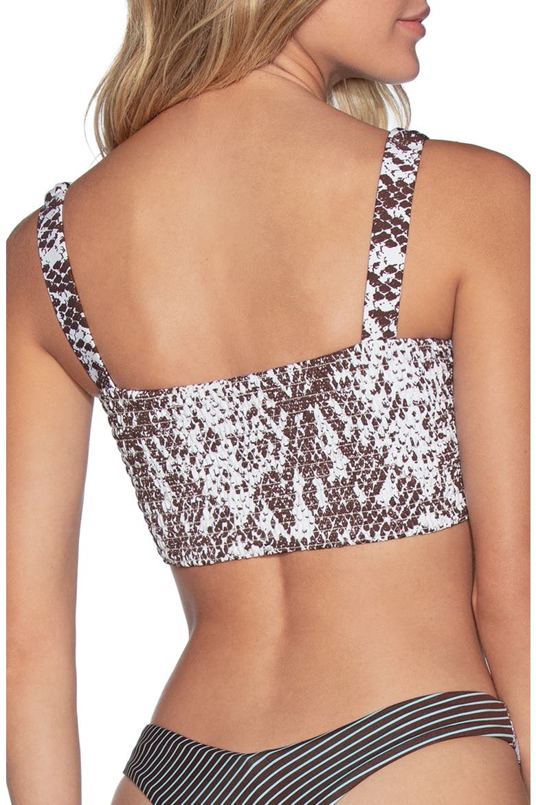 Mamba Dazzling Smock 4-Way Reversible Bikini Top, Alternate, color, COCONUT BROWN PYTHON
