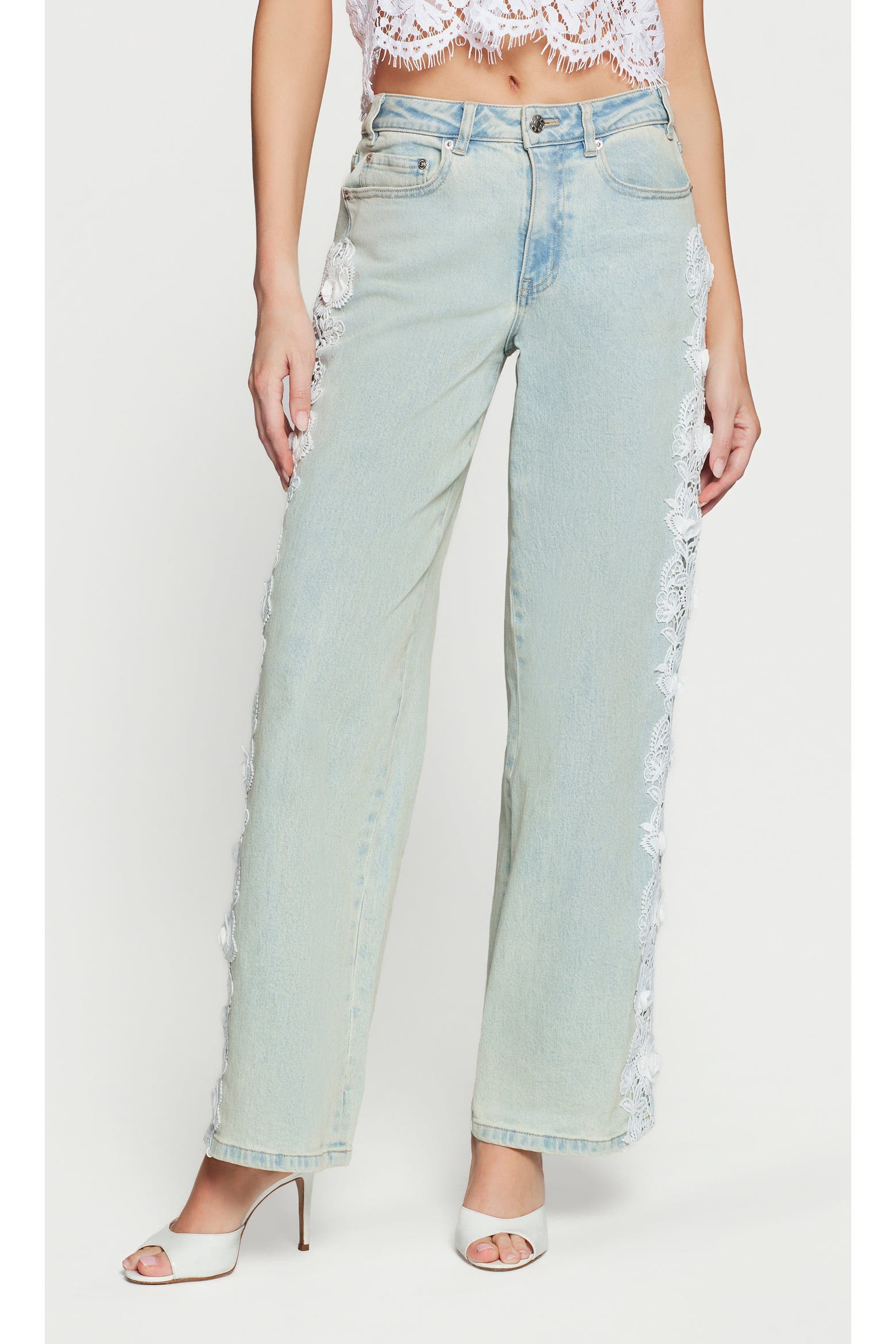 Generations Listed In Order Generation Love Esme 3D Lace Combo Jeans (Women) | Nordstrom