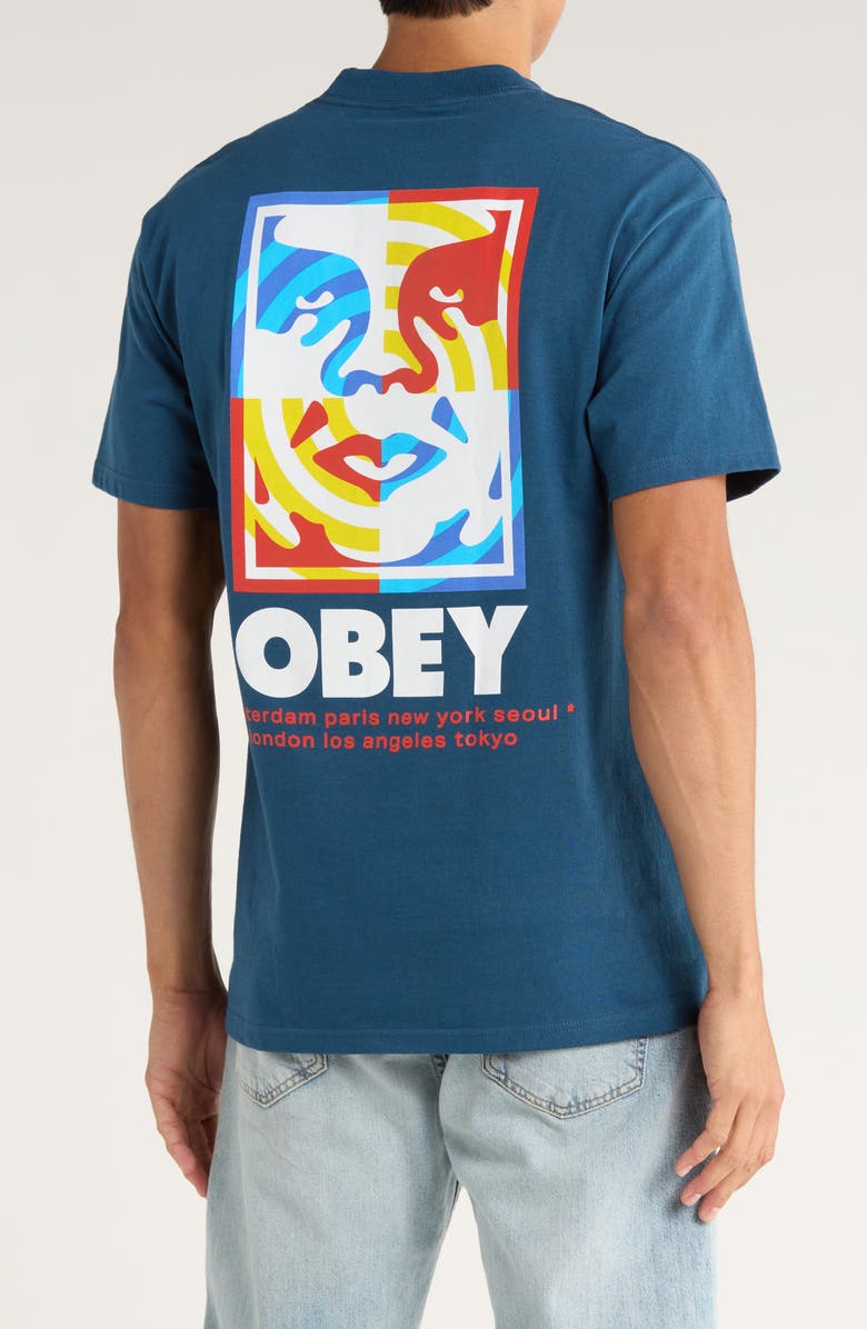 Obey Target Icon Graphic T-Shirt, Alternate, color, Harbor Blue