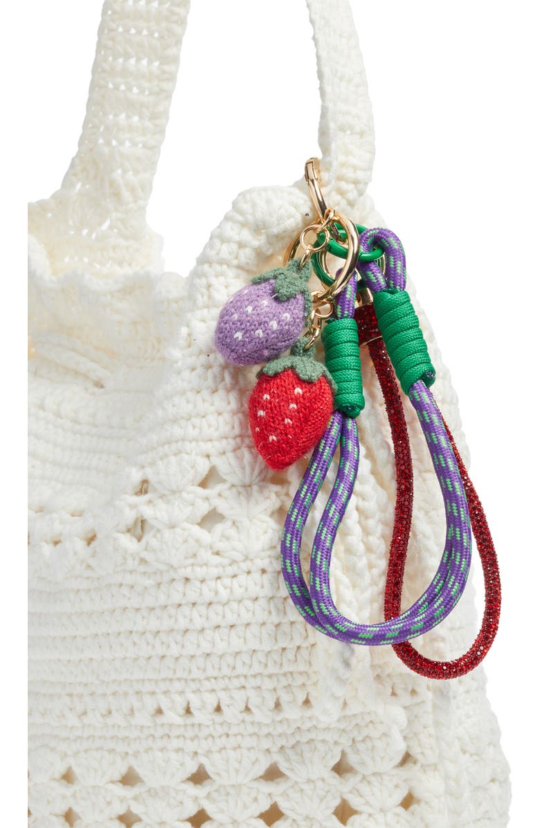 Chelsea28 Strawberry Bag Charm, Alternate, color, Purple Multi- Gold