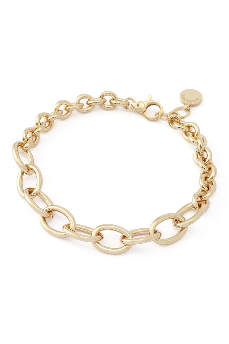 Flex Oval Link Chain Bracelet, Alternate, color, SHINY GOLD
