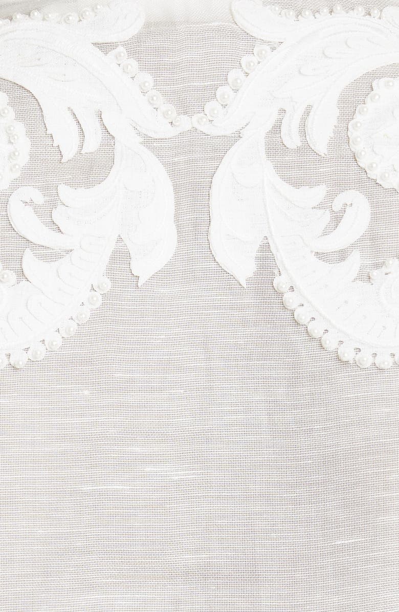 Zimmermann Wonderland Applique Long Sleeve Linen & Silk Blouse, Alternate, color,