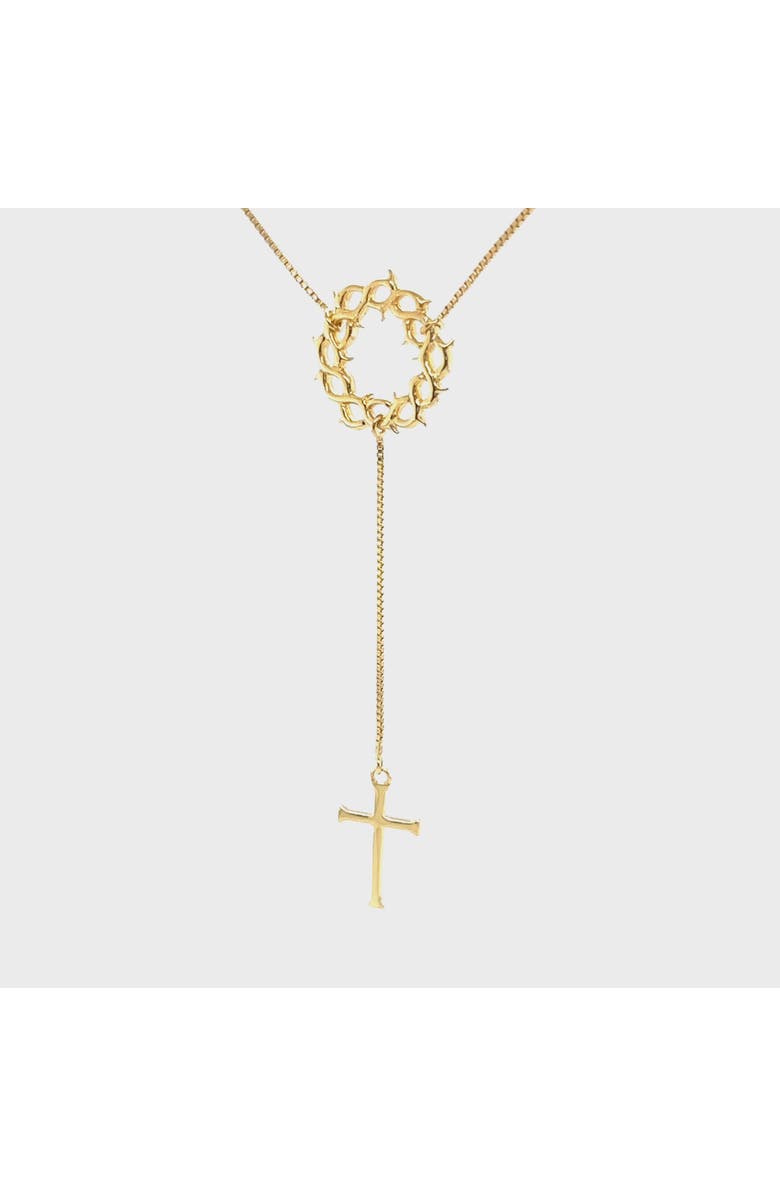 Rizen Jewelry Crown Of Thorns Y Necklace, Alternate, color, Sterling Silver