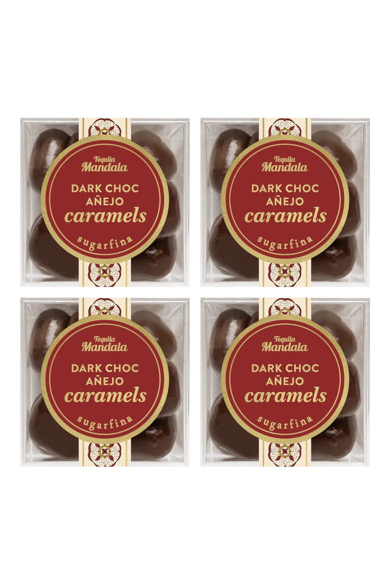 Set of 4 Dark Choc Añejo Caramel Candy Cubes, Main, color, NO COLOR