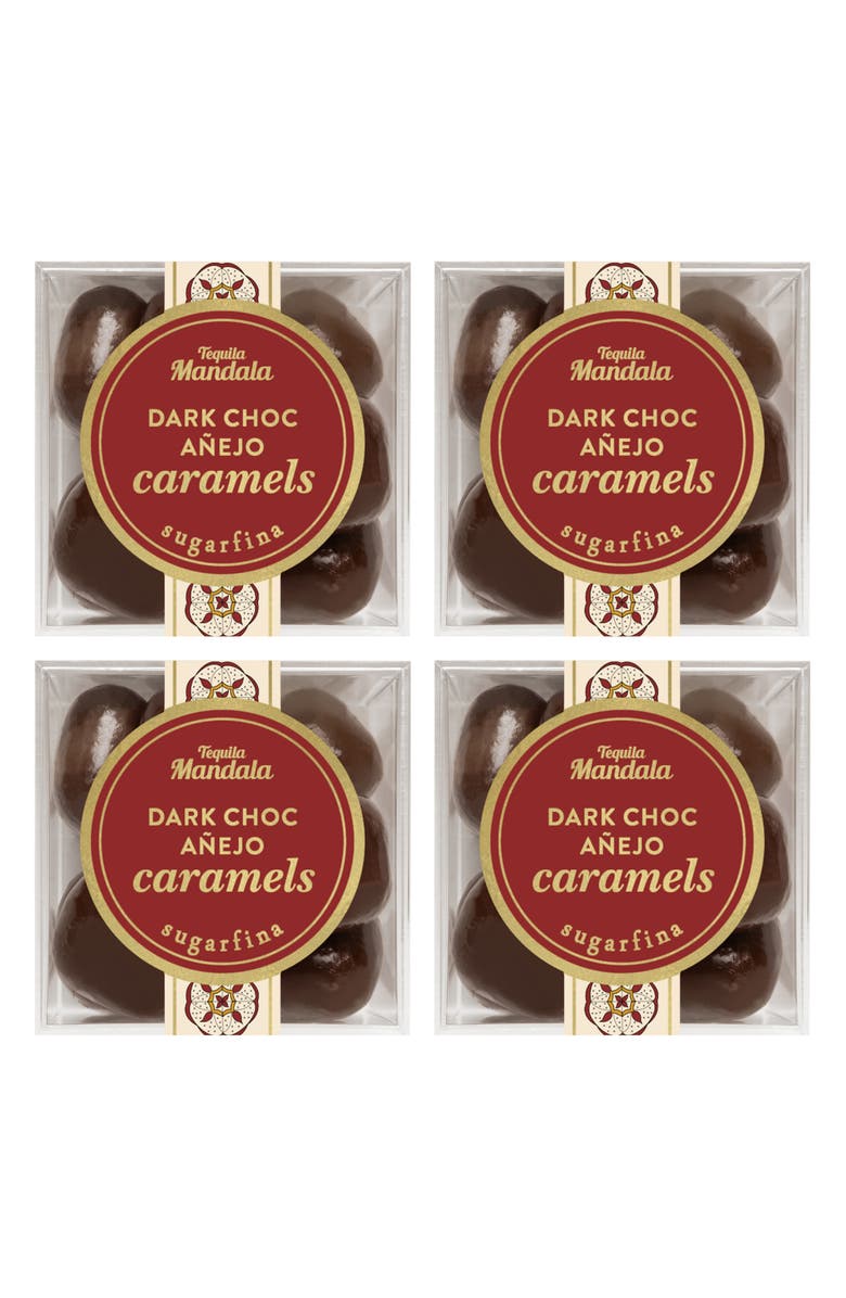 sugarfina Set of 4 Dark Choc Añejo Caramel Candy Cubes, Main, color,