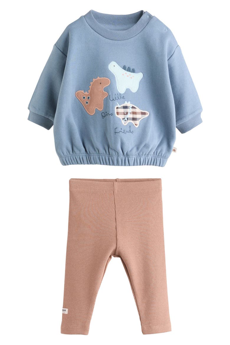 Dinosaur Sweatshirt & Leggings Set, Main, color, BLUE