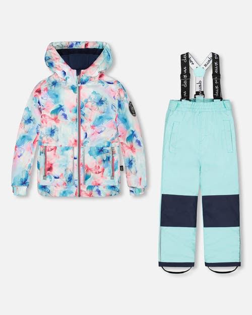 Deux Par Deux Girl Two-piece Chill Outerwear Set With Light Insulation In Blue