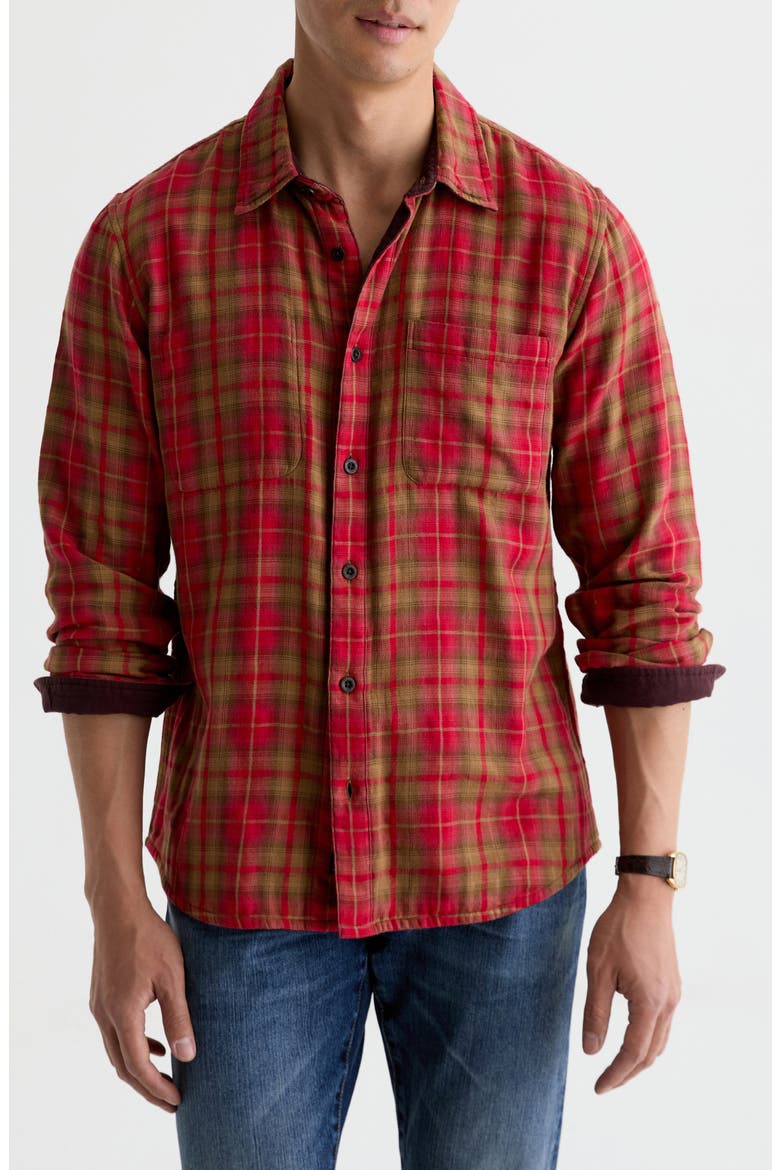 Matteo Reversible Plaid Shirt, Main, color, RED MULTI